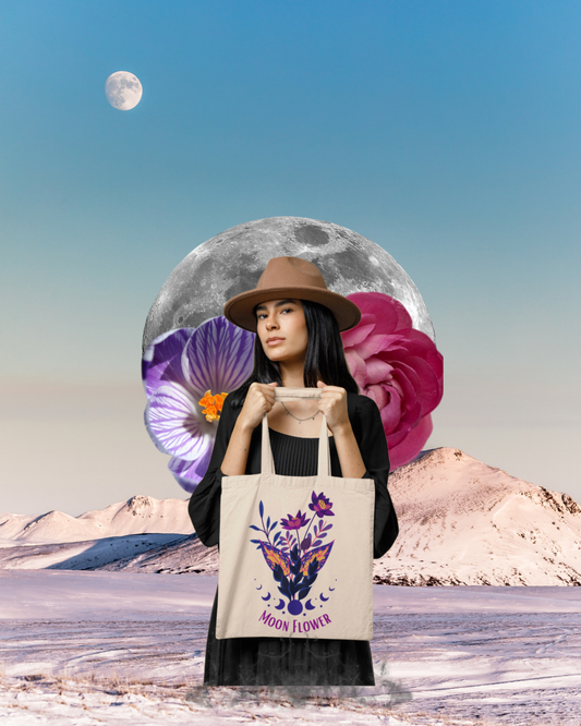Moon Flower - Canvas Shopping Tote